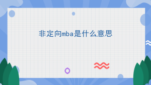 非定向mba是什么意思