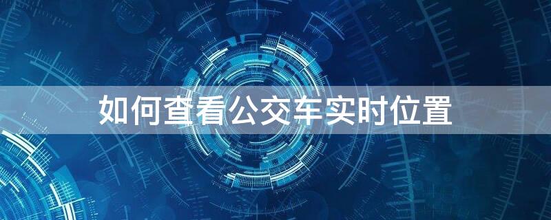 如何查看公交车实时位置