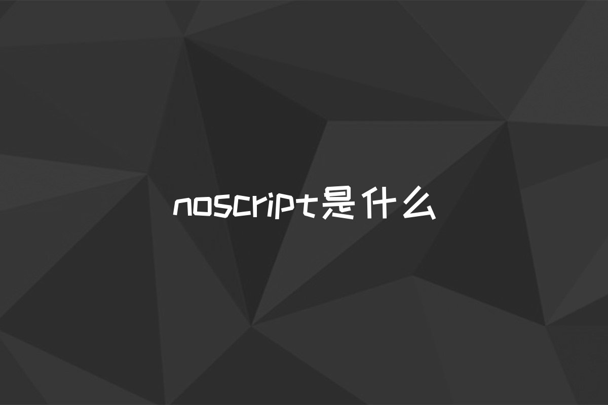 noscript是什么