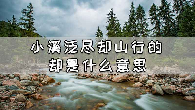 小溪泛尽却山行的却是什么意思