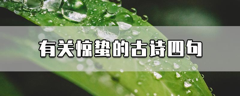 有关惊蛰的古诗四句