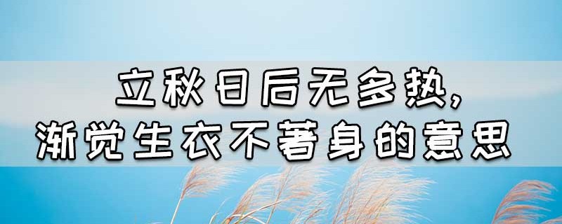 立秋日后无多热,渐觉生衣不著身的意思